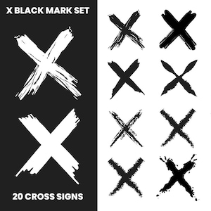 Brush Stroke X Mark SVG Bundle | 20 Cross Sign Clipart