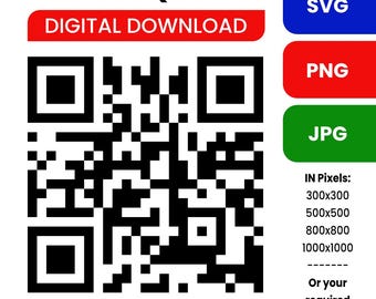 Aangepaste QR-code: merkkleur, website en sociale media (digitale download)