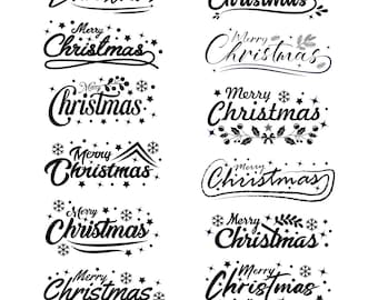 Merry Christmas Text SVG Bundle | Holiday Quote Cut Files (Digital Download)