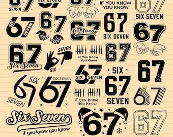 Six Seven Meme SVG Bundle | 6 7 Funny Hands PNG Clipart  | Cricut Silhouette Digital Download
