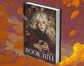 Couverture de livre prête à l'emploi, Fille d'automne confortable, Design de livre atmosphérique pour KDP
