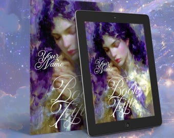 Couverture de livre prête à l'emploi, YA Romance Fantasy, art fantastique rêveur, épée et fille, prêt pour le KDP