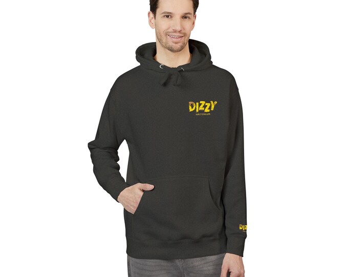 DizzyAmsterdam Original Style, Fleece Hoodie with Colorful Graphic, Cozy Casual Wear, , Warmth for All Seasons, Trendy Streetwear