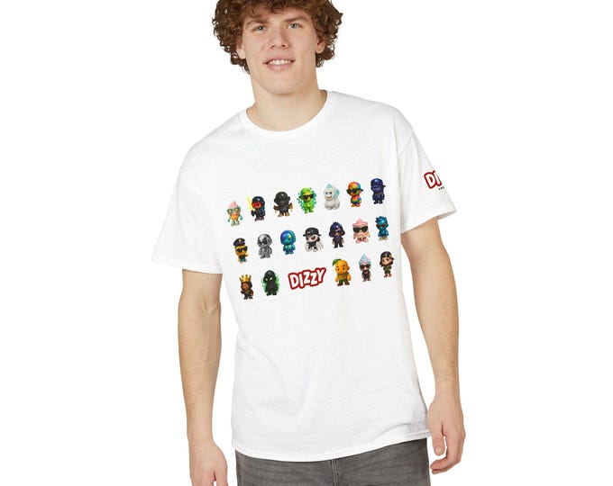 DizzyAmsterdam Icons, Amsterdam Styles, Character Unisex T-Shirt, Cool Graphic Tee, Fun Gift for Gamers, Unique Character Design