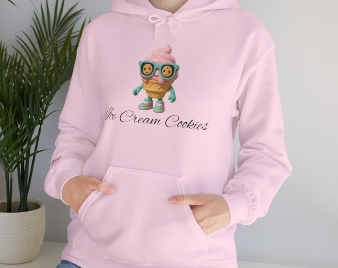 Ice Cream Cookies Icon, DizzyAmsterdam Style, Charachters Frogs Hoodie, Cute Cartoon Sweatshirt,