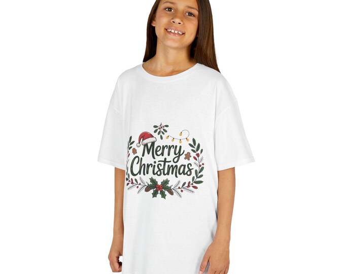 Merry Christmas Kids Tee, Festive T-Shirt for Children, Holiday Gift for Kids, Christmas Apparel, Cute Winter Outfit