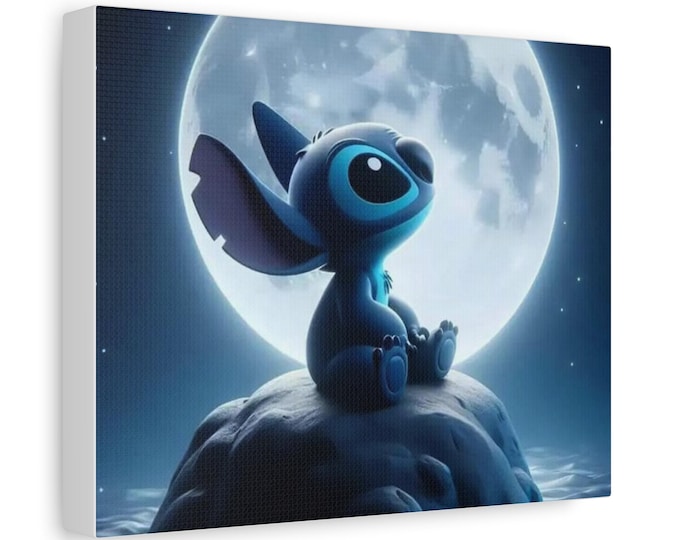 Cute Stitch Moonlight Canvas