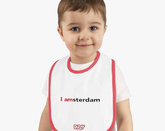 I amsterdam Baby Bib | Baby Contrast Trim Jersey Bib