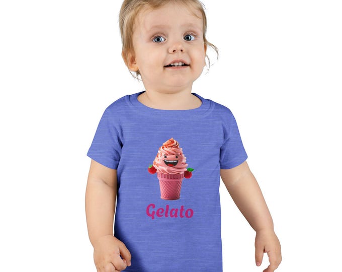 Gelato Toddler T-Shirt, Ice Cream Lovers Tee, Kids Summer Wear, Birthday Gift, Playful Apparel for Tiny Foodies