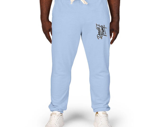 Donald J. Trump, Garment-Dyed Fleece Sweatpants - Cozy Loungewear, Unisex Relaxed Fit, Perfect for Casual Outings