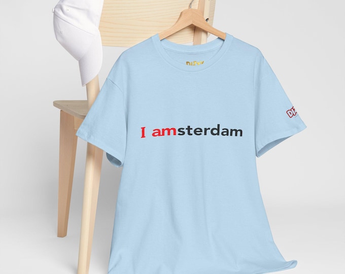 I Amsterdam Unisex Tee, DizzyAmsterdam Souvenir Shirt, City Travel Gift, Dutch Graphic T-Shirt, Netherlands Vacation Top
