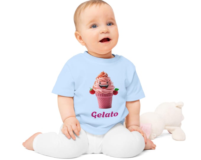 Cute Gelato Baby T-Shirt, Summer Apparel for Toddlers, Ice Cream Lover Gift, Birthday Celebration Outfit, Baby Shower Keepsake