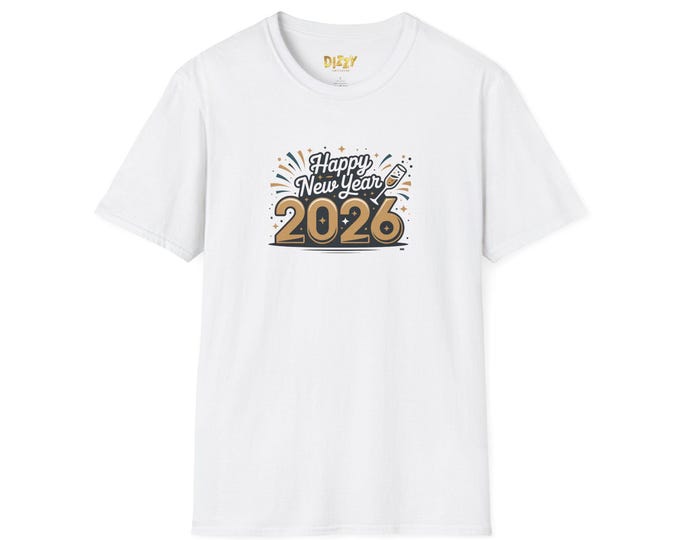 New Year 2026 Unisex Softstyle T-Shirt, Comfy Tee for Celebrations, Holiday Gift, Party Outfit, Casual Wear