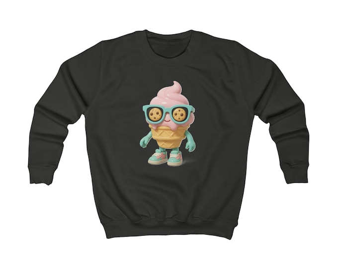Ice Cream Cookies Icon, DizzyAmsterdam Original Style, Character Kids Sweatshirt