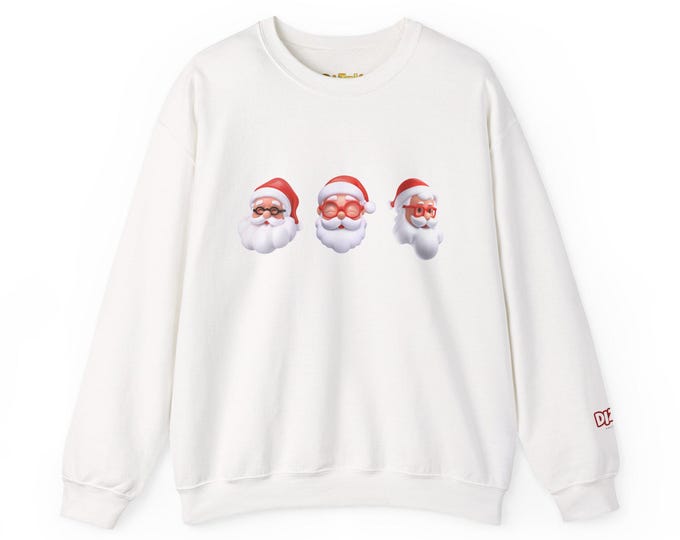 Festive Santa Sweatshirt, Unisex Christmas Crewneck, Holiday Gift, Winter Apparel, Winterwear, Cozy Sweatshirt