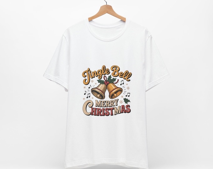 Christmas Jingle Bell Tee, Holiday T-Shirt, Unisex Christmas Apparel, Festive Short Sleeve Shirt, Merry Christmas Gift