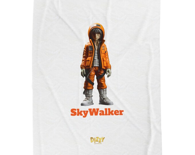 SkyWalker Icon, DizzyAmsterdam Style, Velveteen Plush Blanket - Cozy Decor, Gift for Kids, Movie Nights, Home Comfort, Room Accent