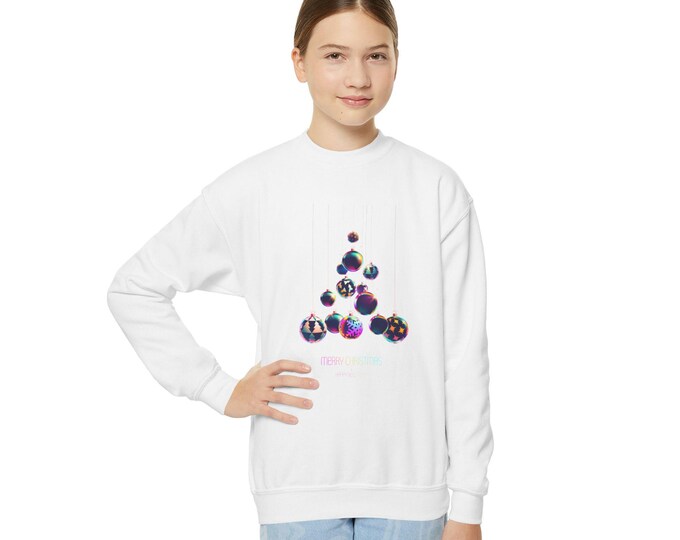 Youth Holiday Sweatshirt, Cozy Christmas Crewneck, Festive Sweatshirt for Kids, Cute Holiday Gift, Winter Wardrobe Essential