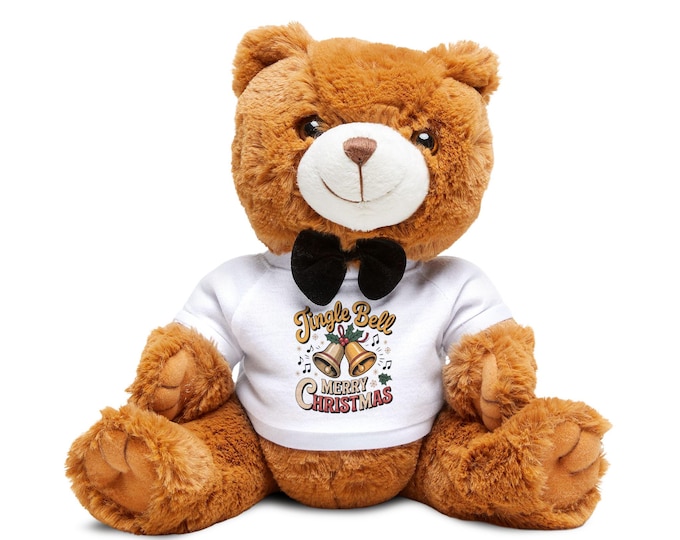 Teddy Bear with T-Shirt - Adorable Gift for Kids, Christmas/Birthday Break, Plush Cuddly Toy, Decorative Keepsake