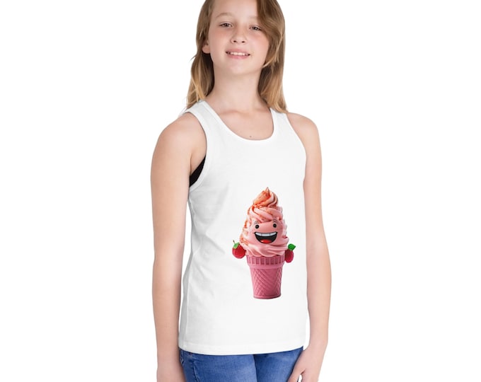 Gelato, DizzyAmsterdam Style, Cute Ice Cream Kid's Jersey Tank Top, Summer Fun Apparel, Beachwear, Birthday Gift, Youth Summer Clothing