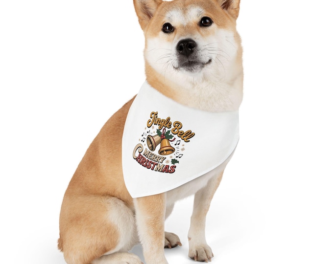 Christmas Pet Bandana, Festive Dog Collar, Holiday Dog Accessory, Merry Christmas Dog Scarf, Winter Pet Fashion