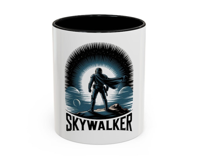 Skywalker Accent Coffee Mug - Sci-Fi Gift, Geeky Kitchenware, Star Wars Fan Mug, Unique Drinkware, 11oz and 15oz Sizes