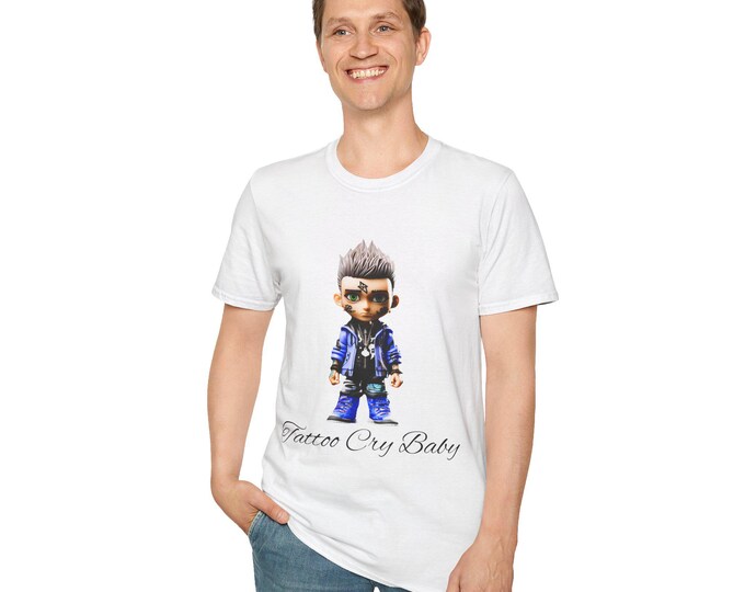 Tattoo Cry Baby Icon, DizzyAmsterdam Style, Unisex T-Shirt, Cool Graphic Tee for Trendy Individuals, Casual Wear, Gift for Birthdays