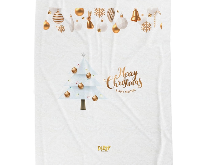 Cozy Christmas Velveteen Plush Blanket, Festive Holiday Decor, Gift for Him/Her, Warm Throw for Winter, Merry Christmas Design