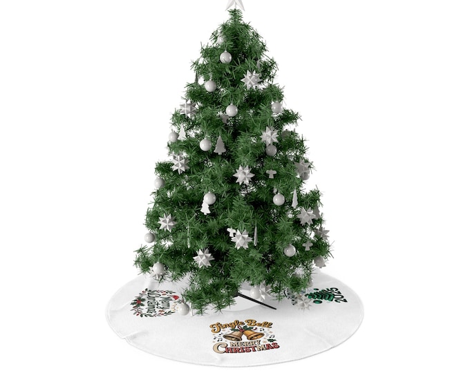Christmas Tree Skirt with Holiday Designs, Festive Tree Cover for Christmas Celebrations, Merry Christmas Decor