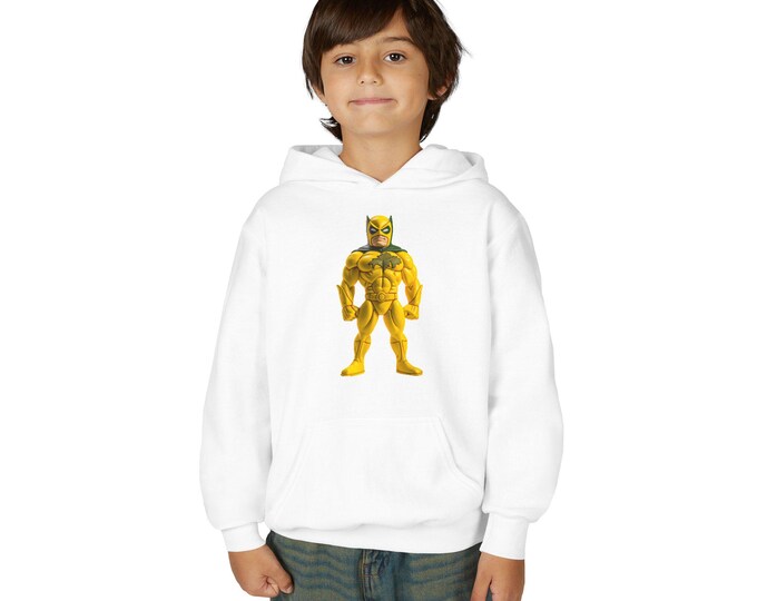 Super Lemon Hero Youth Hoodie, Iconic Character Style for Boys and Girls, Trendy Kids Sweatshirt, DizzyAmsterdam Design