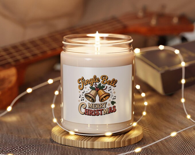 Jingle Bell Scented Candle, Christmas Gift, Holiday Decor, Cozy Home Fragrance, Seasonal Aromatherapy, Festive Candle