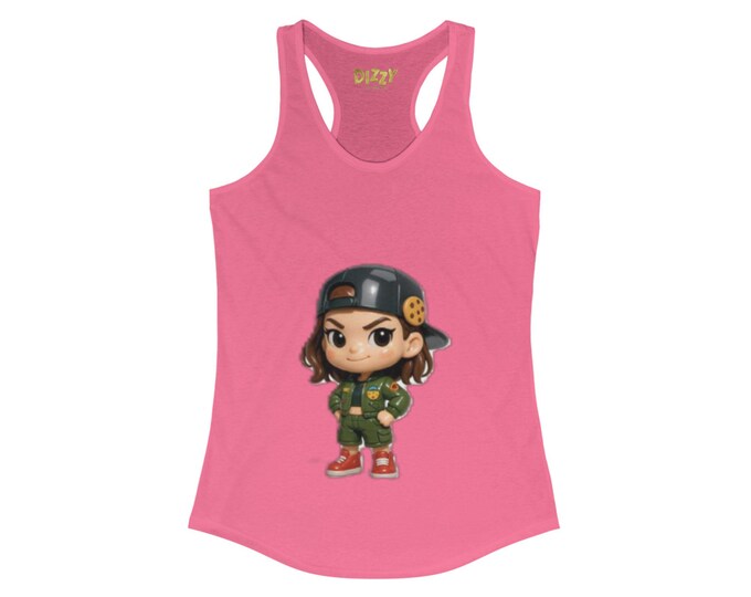 DizzyAmsterdam Icon, Cookie Girl Style Women's Racerback Tank, Fashion Tank Top for Women, Unique, Girls, Trendy