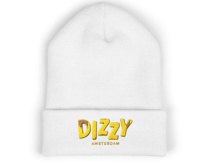 DizzyAmsterdam Original Beanie, Embroidered Cuffed Beanie, Cozy Winter Hat, Fashion Teens, Style Beanie, Trendy Gift for Him or Her