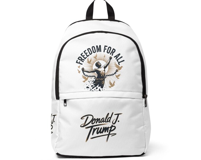 Donald J. Trump, Freedom For All, Unisex Fabric Backpack with Freedom for All Design - Perfect for Daily Use, School, Travel,