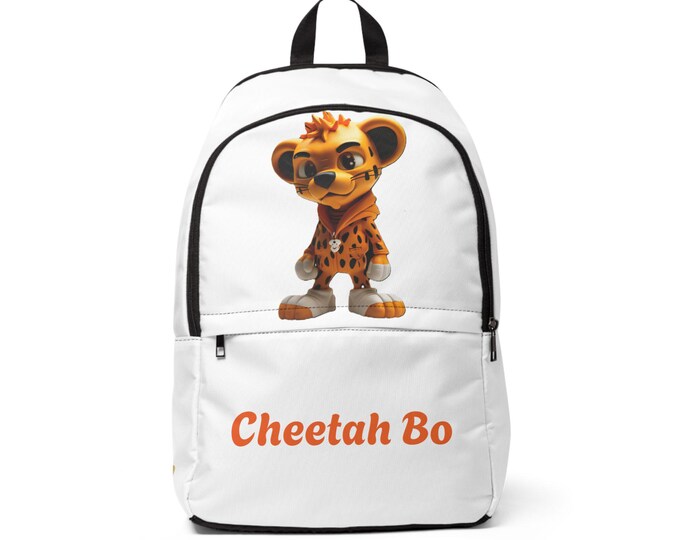 Cheetah Bo Unisex Fabric Backpack - Stylish, Fun, Perfect for Kids & Teens, School, Travel, Gifts, Everyday Use