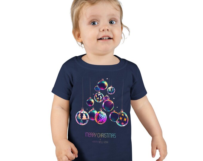 Colorful Christmas Jingle Bells, Toddler T-Shirt, Kids Holiday Tee, Christmas Gift, Toddler Outfit, Cute Toddler Apparel, Festive Playwear