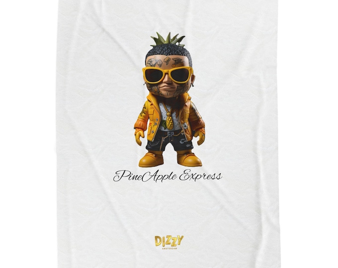 Pineapple Express Icon, DizzyAmsterdam Original Style, Plush Blanket, Cozy Throw for Movie Nights,Perfect for Gifts, Hip-Hop Decor Accessory
