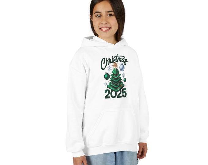 Personalized Youth Christmas Sweatshirt, Holiday Hoodie, Festive Gift, Winter Apparel, Family Celebration Clothing, Cozy Xmas Wear