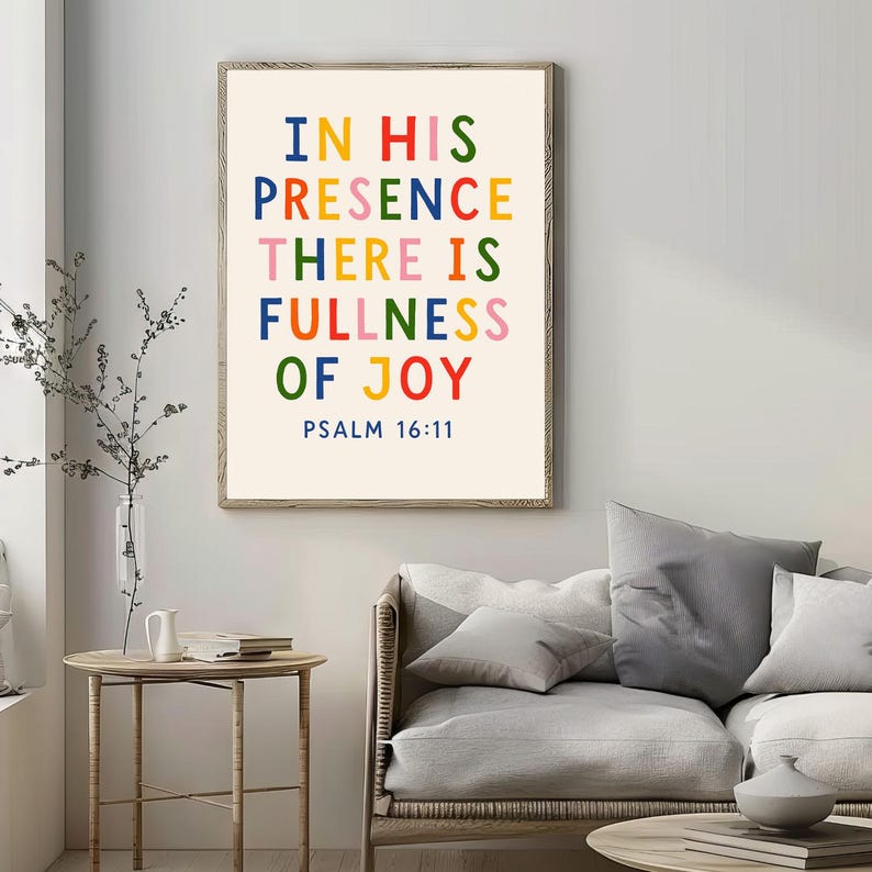 Bible Verse Art Print, Colorful Psalm 1611 Print, Christian Wall Decor ...