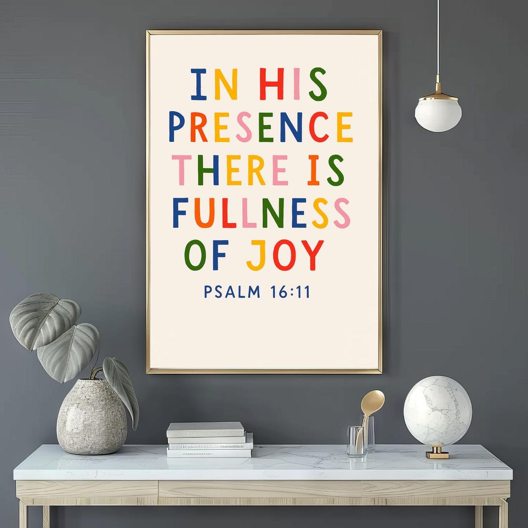 Bible Verse Art Print, Colorful Psalm 1611 Print, Christian Wall Decor ...