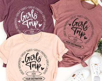 Girls trip 2026 shirts, Girls vacation Shirt, Matching girls Tees, Girls trip Sweatshirt