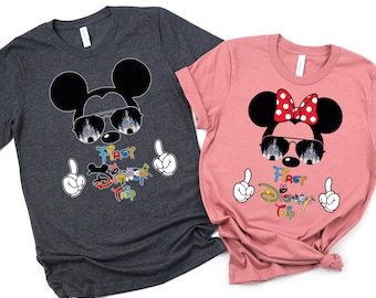 First Disney trip Shirt, Disneyland shirts, Matching Vacation tshirts, disneyworld tees