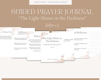 La luce splende nell'oscurità / Diario di preghiera e riflessione cristiana / Diario di fede guidata / Download immediato