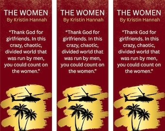 Marcapáginas imprimibles para mujeres / Inspirados en Kristin Hannah / Accesorios para clubes de lectura / Descarga instantánea