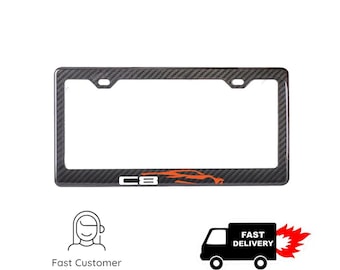 Marco de matrícula de fibra de carbono 100 % auténtica para Corvette C8