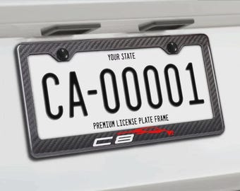 Corvette Stingray registreringsskyltsram i 100 % kolfiber