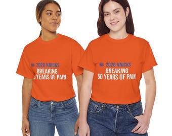 2026 Knicks Breaking 50 Years Pain Orange T-Shirt | Anxious Since '74 Fan Apparel