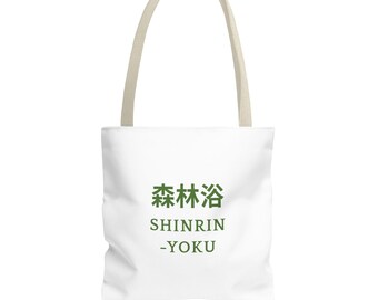 Shinrin-yoku Forest Bathing Tote Bag – Nature Lover Canvas Shopping Bag