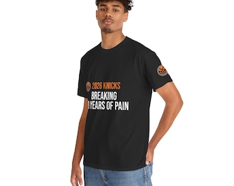 2026 Knicks Breaking 50 Years Pain Black T-Shirt | Anxious Since '74 Fan Apparel