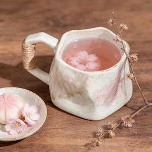 Handmade Ceramic Expresso Coffee Mug with Unique Kiln Glaze and Rope-Wrapped Handle